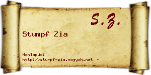 Stumpf Zia névjegykártya